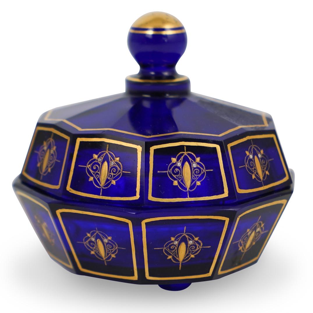 Cobalt Blue Glass Mustard Jar (1 of 3)
