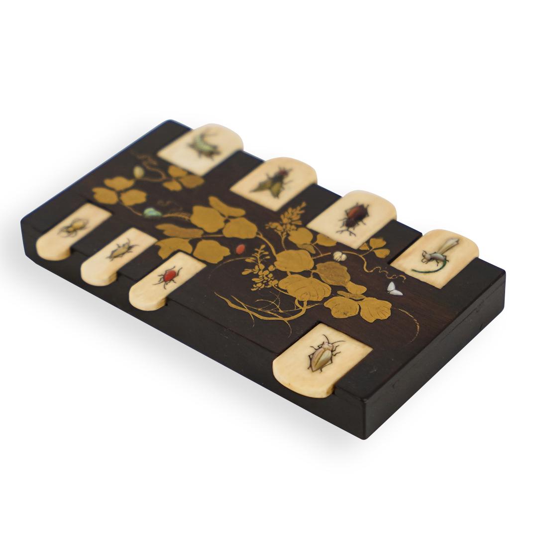 Japanese Shibayama Wood Whist Counter (1 of 7)