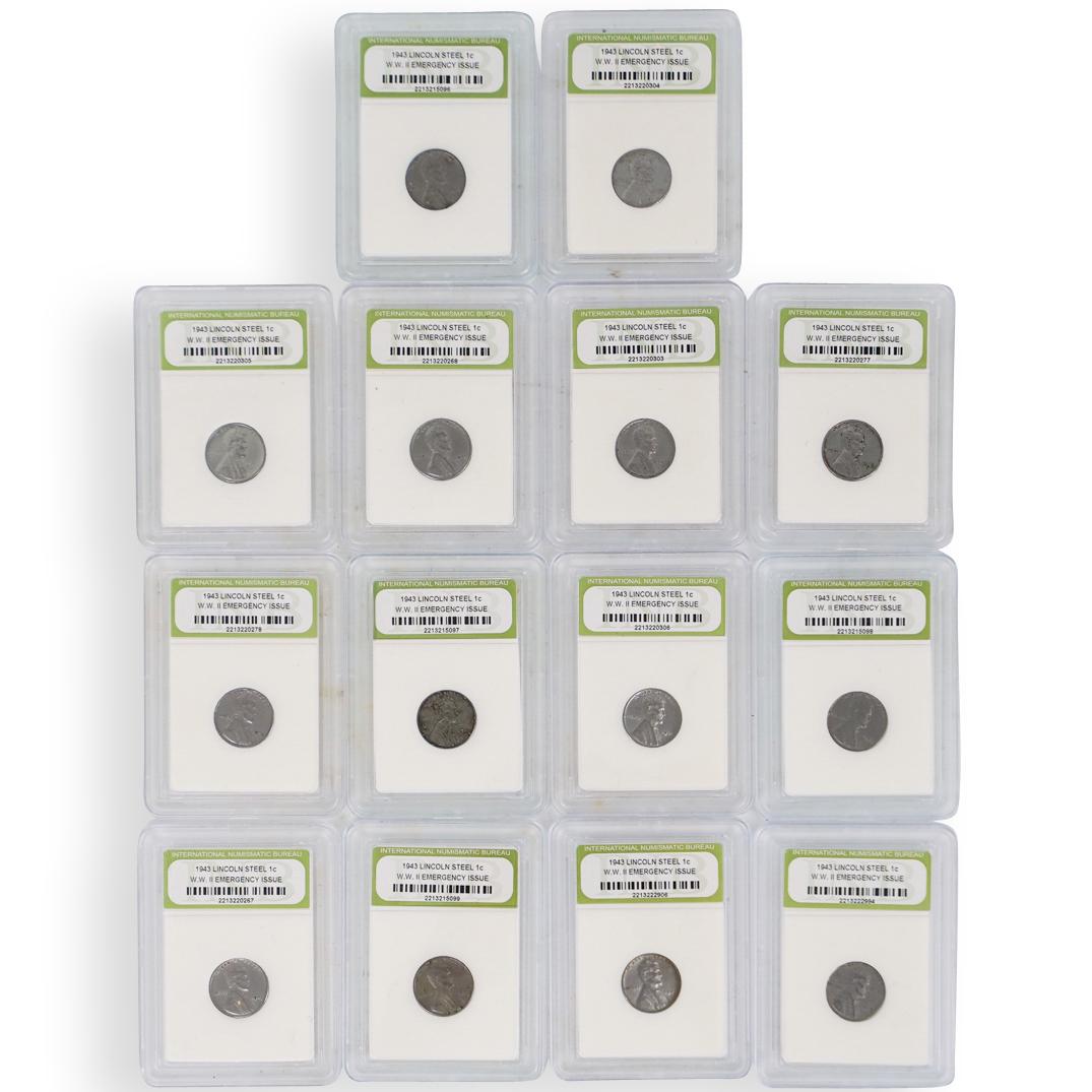 (14 Pc) 1943 Lincoln Steel Cent LotÃ‚ (1 of 4)
