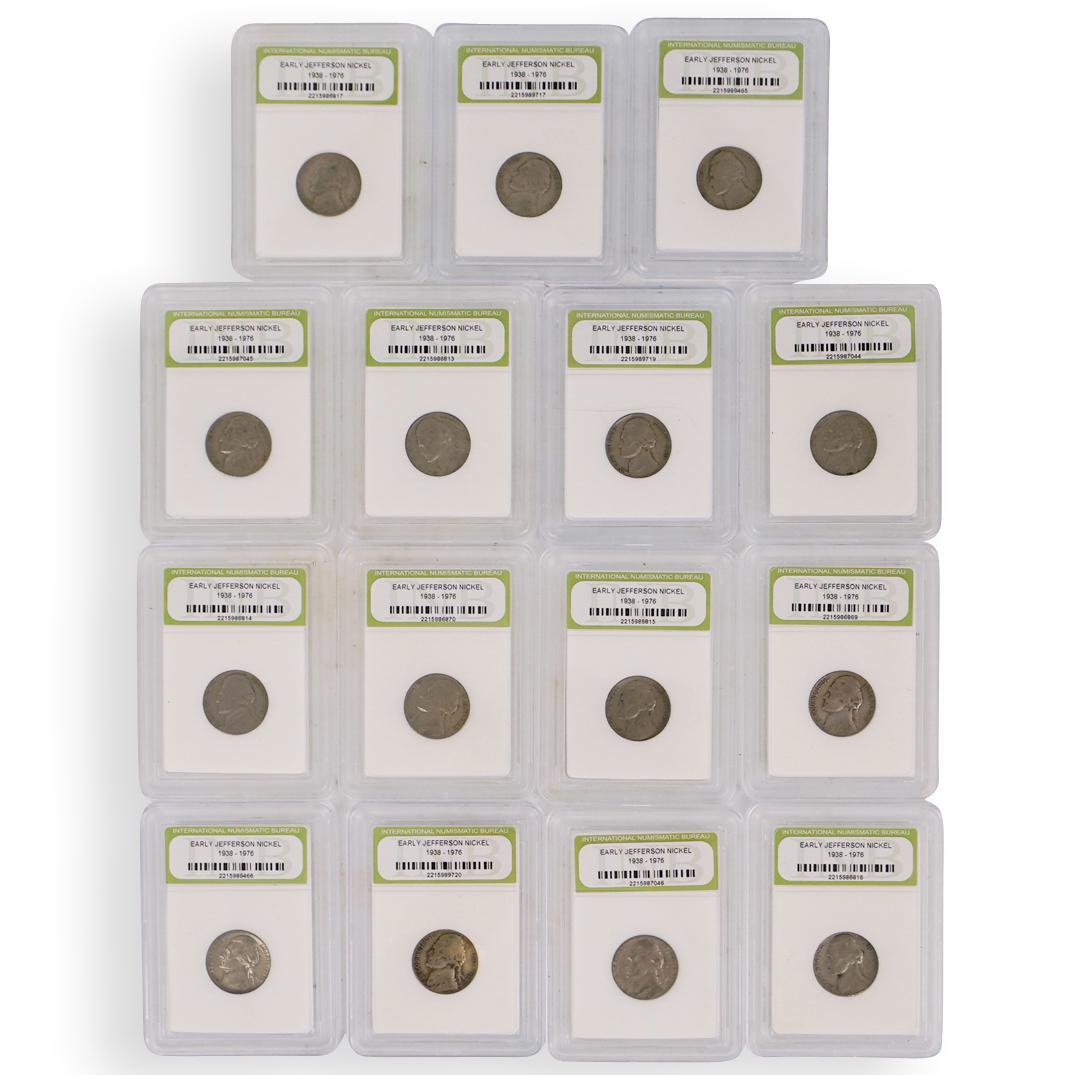 (15 Pc) Jefferson Nickel 1938-1976 Lot (1 of 3)