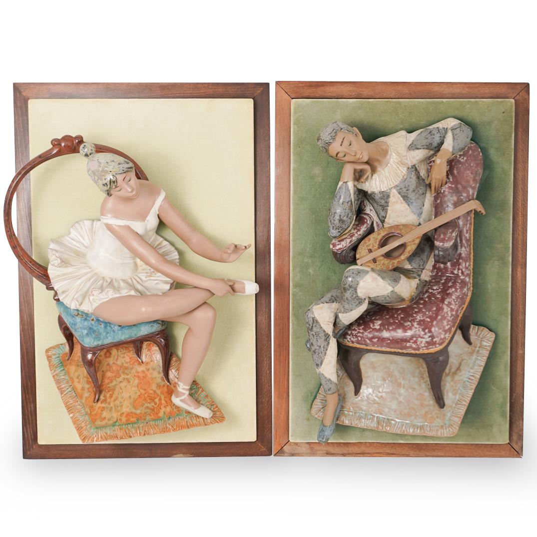 (2 Pc) Lladro Porcelain Wall Plaques (1 of 6)