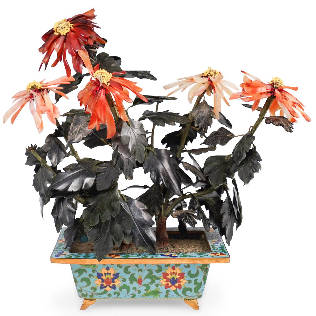 Jade Tree with Cloisonne Planter (1 of 6)