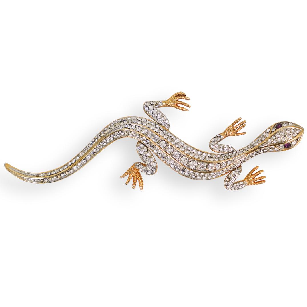 Vintage Rhinestone Lizard Brooch (1 of 3)