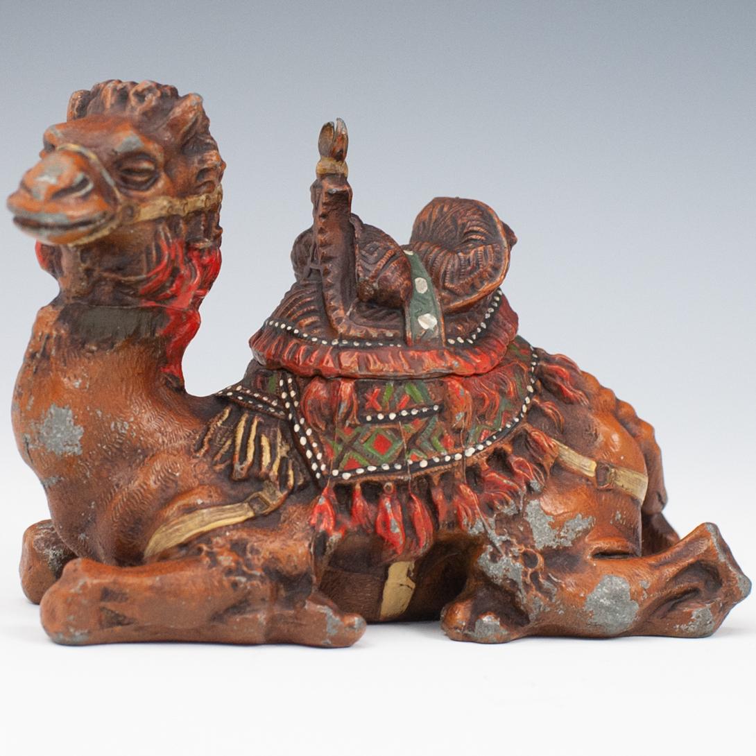 Cold Painted Austrian Bronze Figural Inkwell (1 of 5)