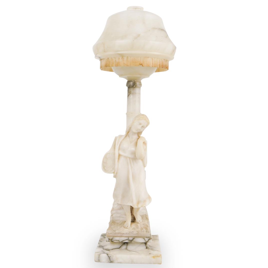 Carved Marble & Alabaster Figural Lamp (1 of 5)