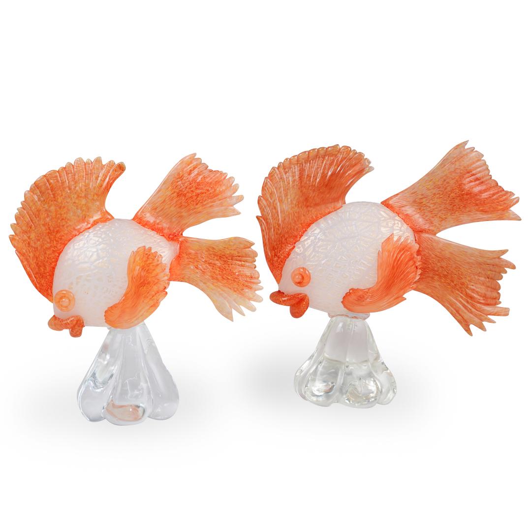 Pair Of Murano Glass Angel Fish Sculptures (1 of 6)