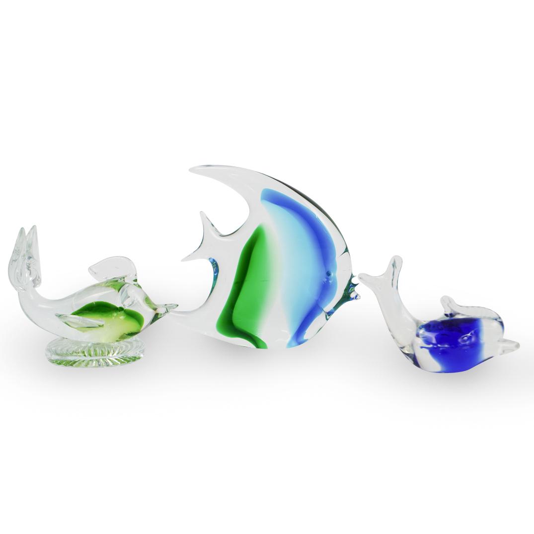 (3 Pc) Murano Glass Fish Figurines (1 of 4)