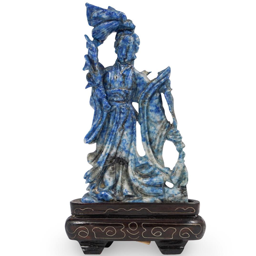 Chinese Carved Lapis Guan Yin (1 of 3)