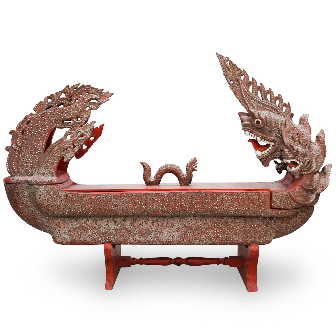 Burmese Wooden Dragon Boat Box (1 of 7)