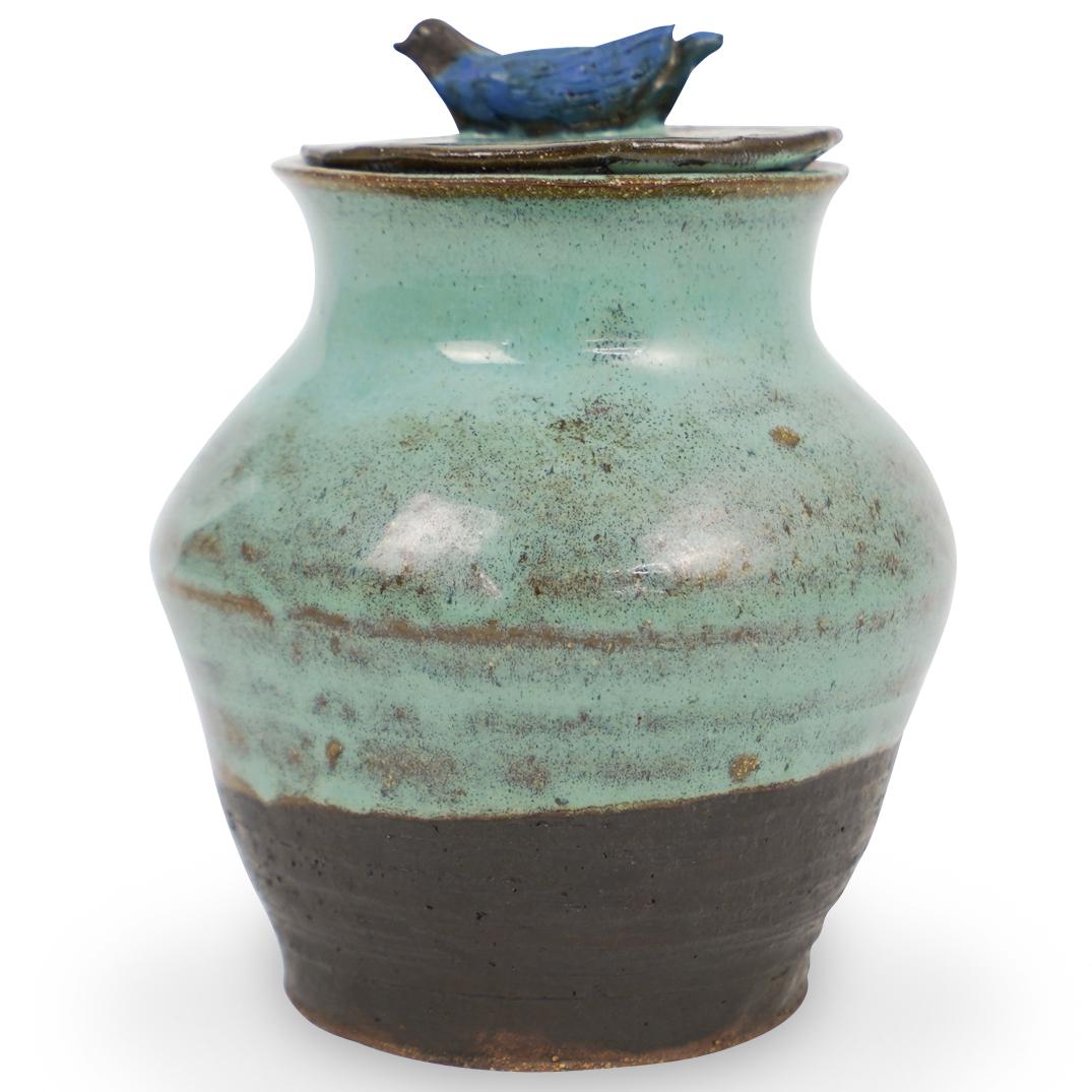 Studio Pottery Bird Jar (1 of 4)