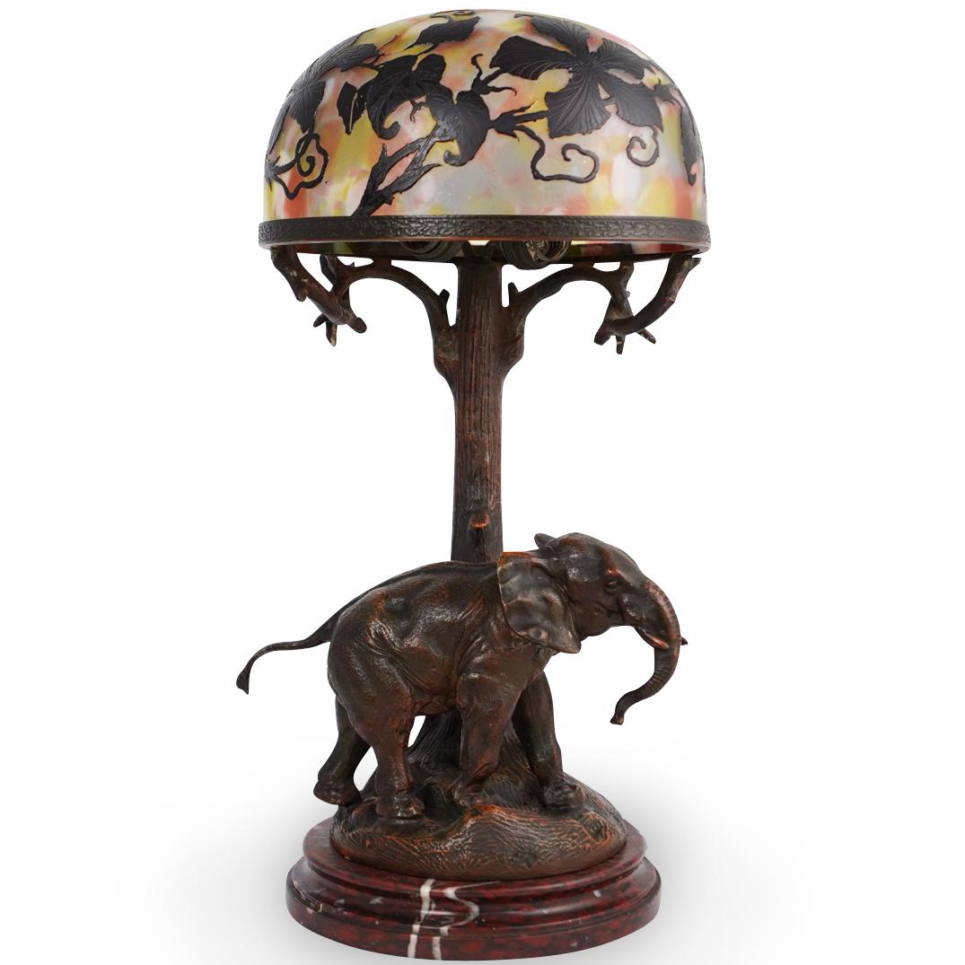 Attrib. Bruno Zach Bronze Elephant Lamp (1 of 8)