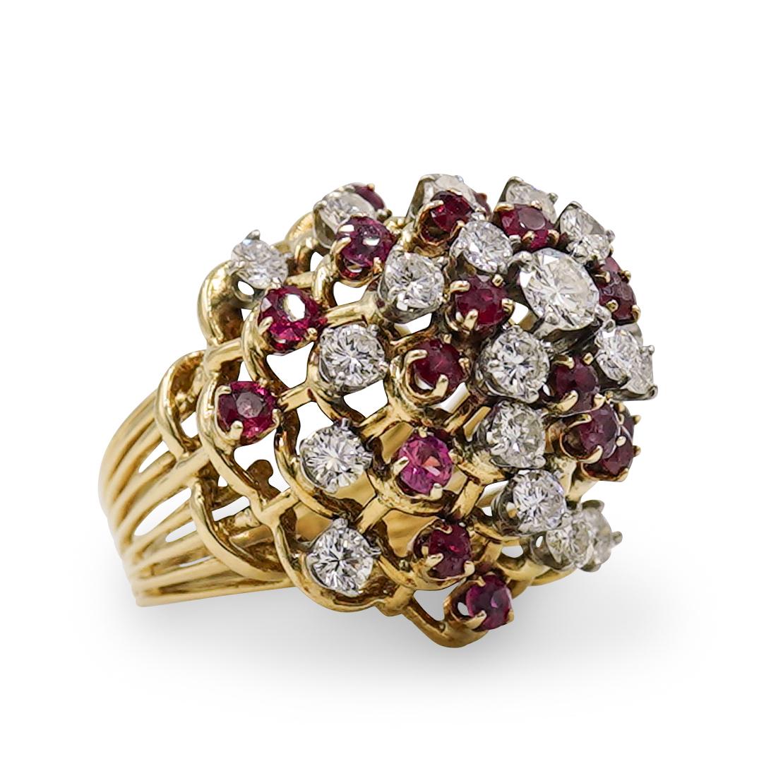 18k Gold, Diamond and Ruby Ring (1 of 4)