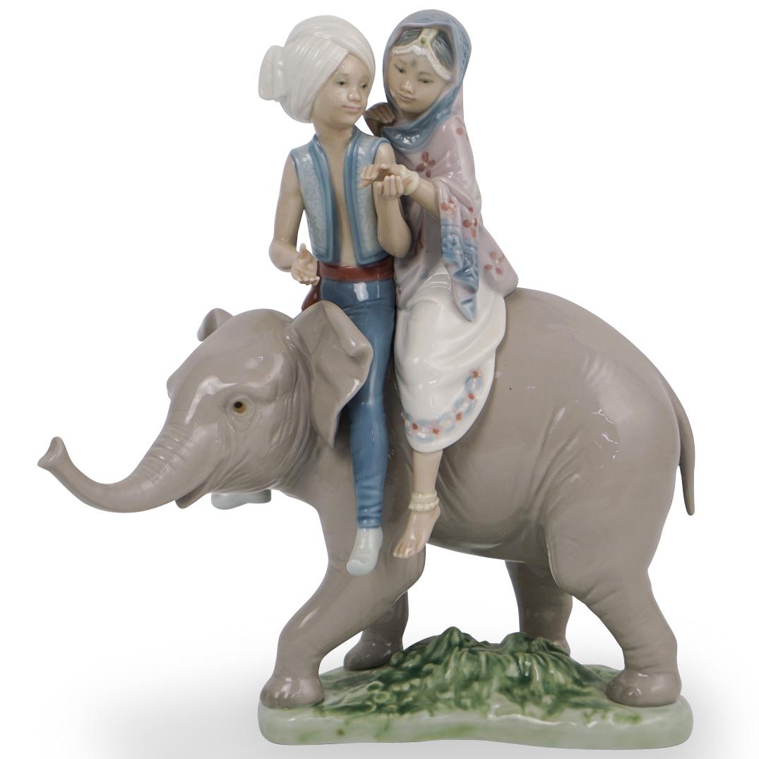 Lladro "Hindu Children on Elephant" Porcelain (1 of 4)