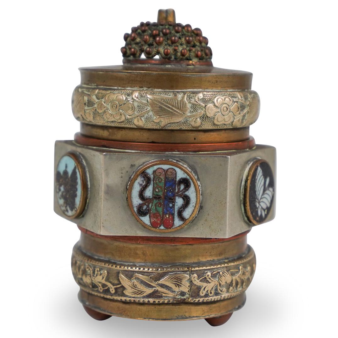 Chinese Mixed Metal Round Box (1 of 6)