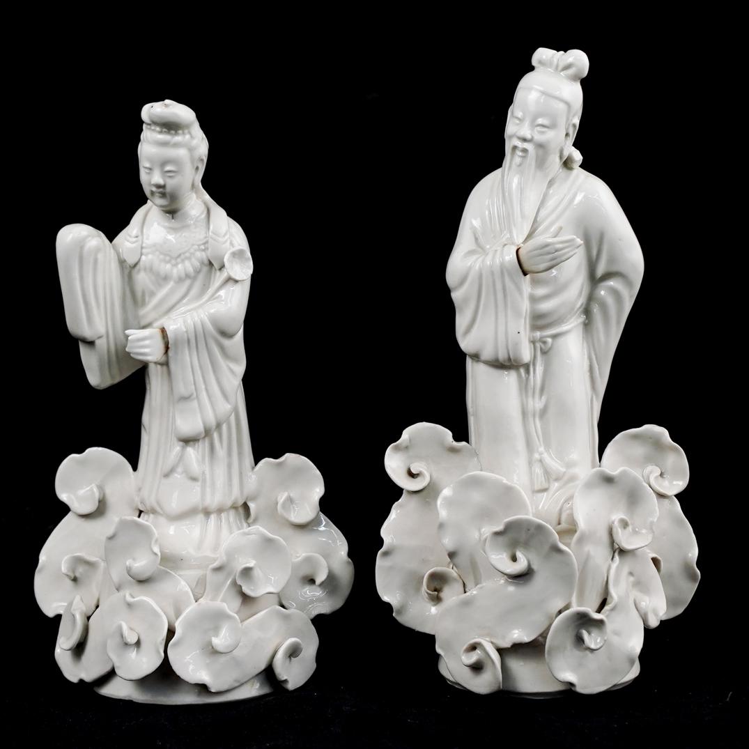 Pair Chinese Blanc De Chine Figurines (1 of 4)