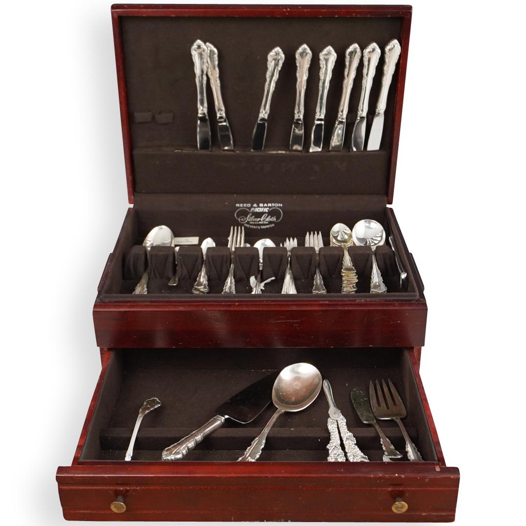 (58 Pc) Reed and Barton Silver Plated Flatware Set (1 of 5)