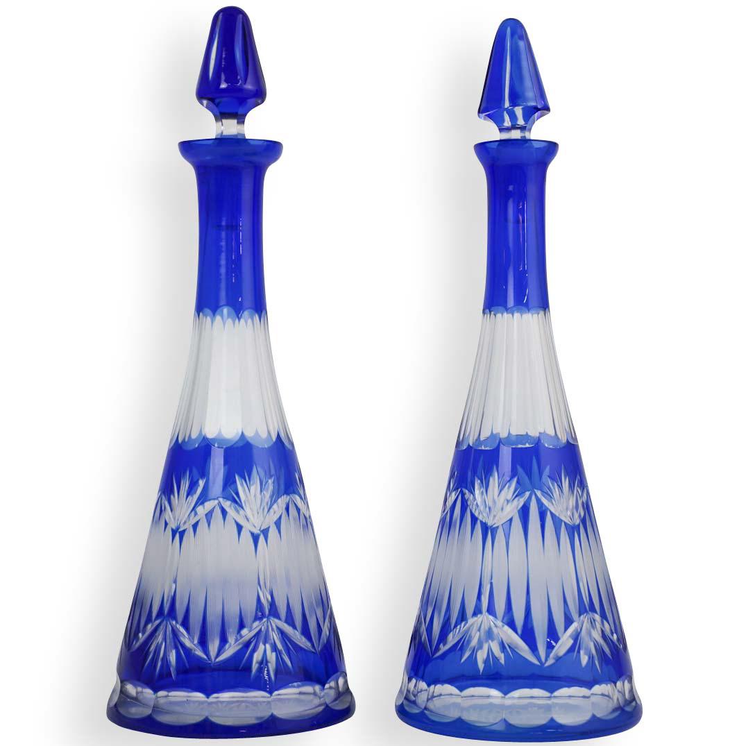 Pair Of Crystal Cut Glass Decanters (1 of 4)