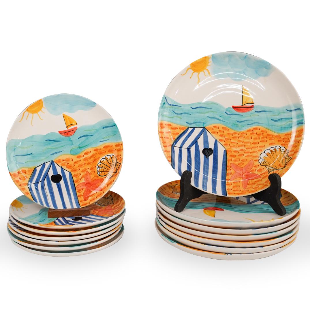 (14 Pc) Barrarte Beach Plate Set (1 of 3)