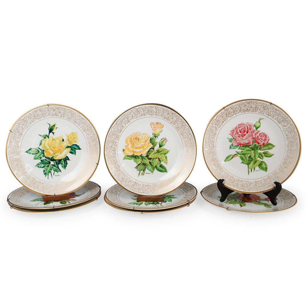 (8 Pc) Boehm Porcelain Floral Plate Set (1 of 8)