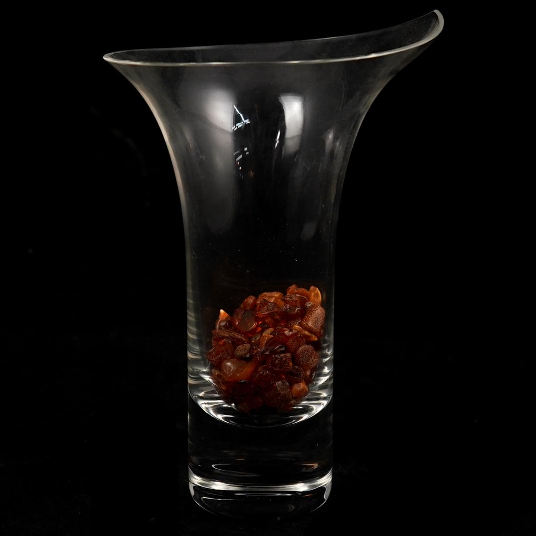Rosenthal Crystal Amber Filled Vase (1 of 3)