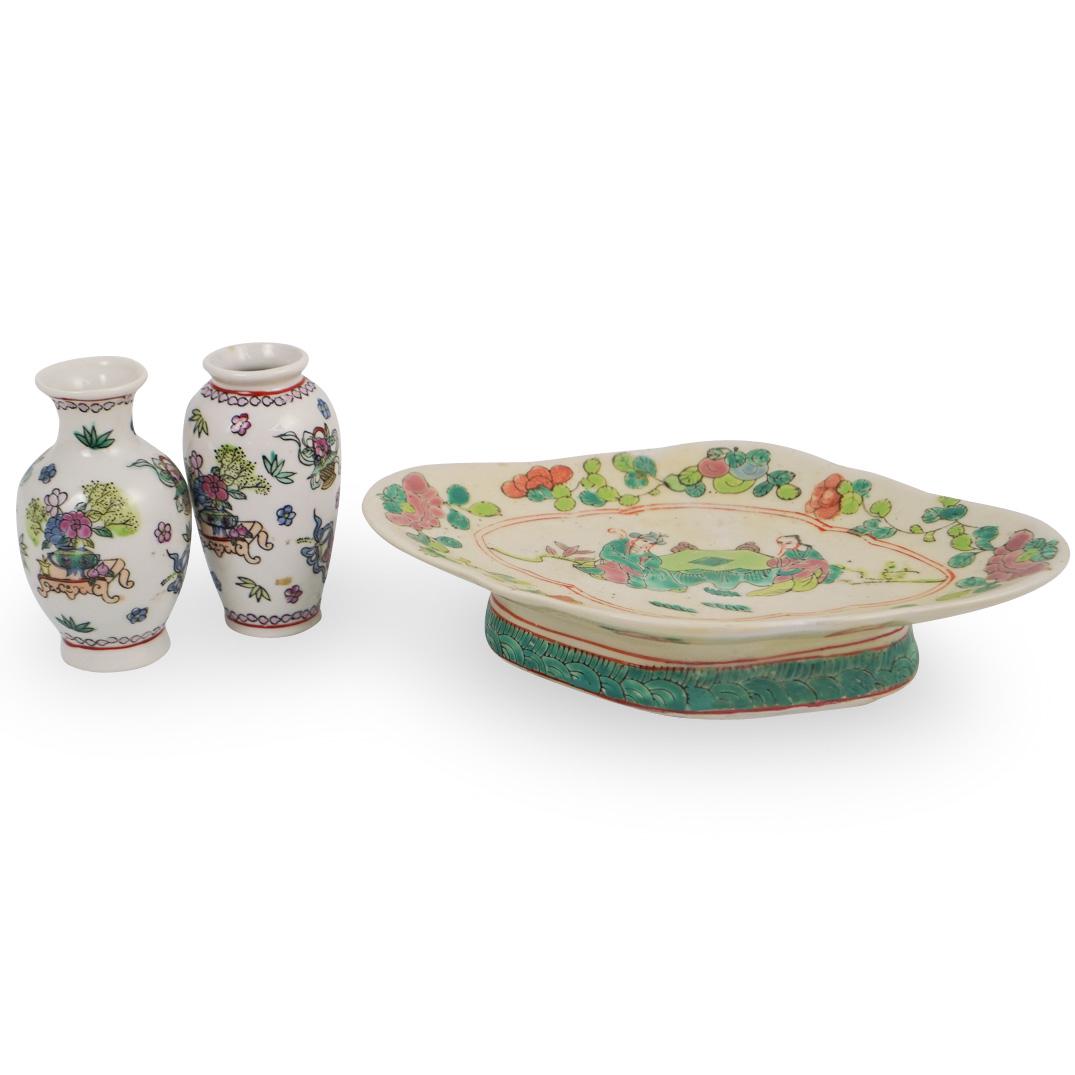 (3 Pc) Misc. Chinese Porcelain Articles (1 of 6)