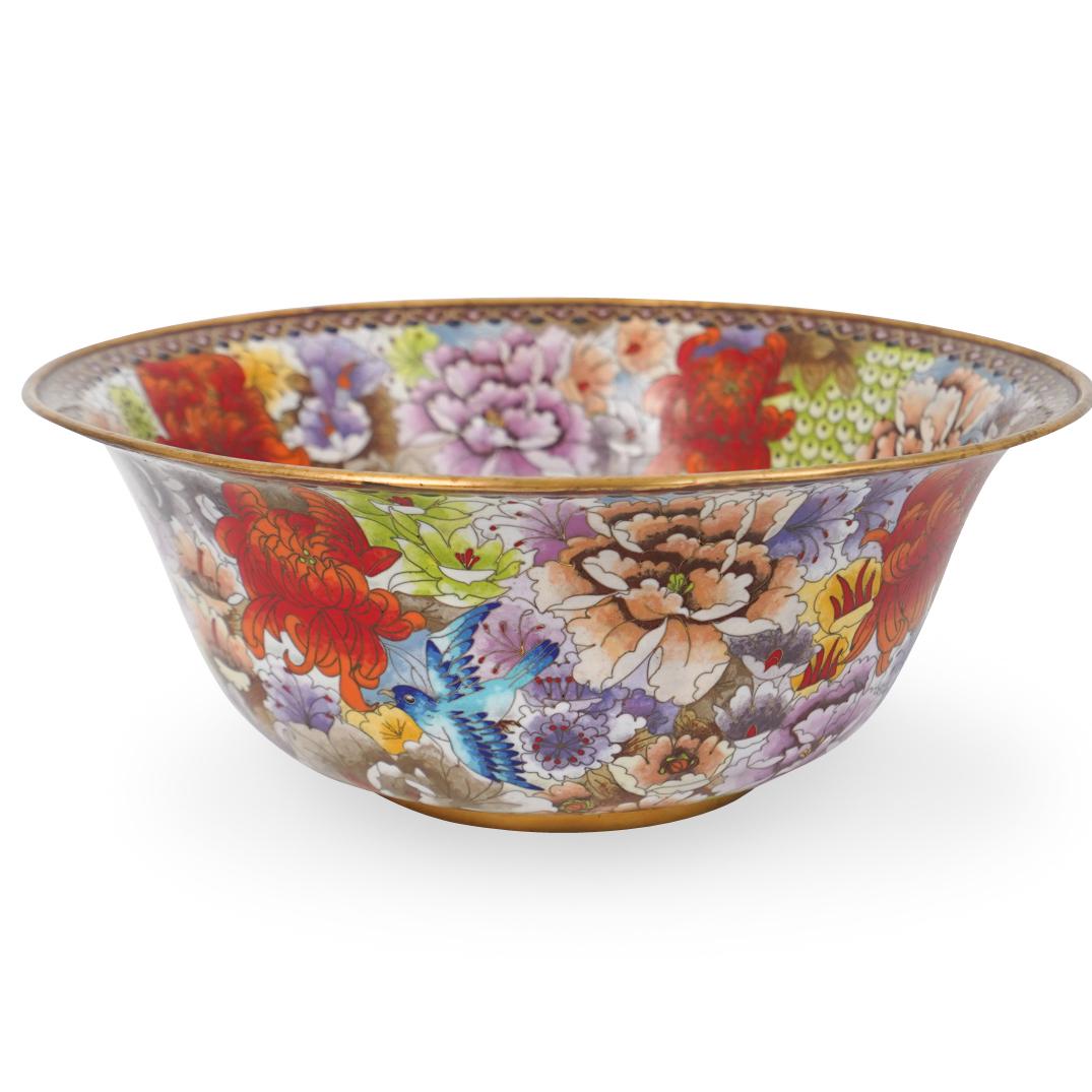 Large Chinese Cloisonne Enamel Bowl (1 of 7)