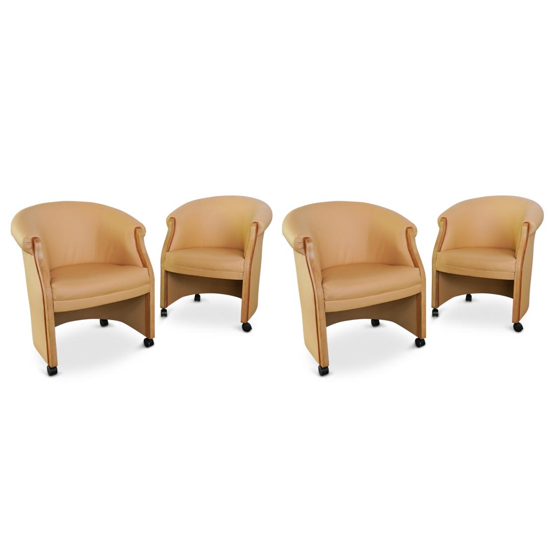 (4 Pc) Mid Century Rolling Chairs (1 of 5)