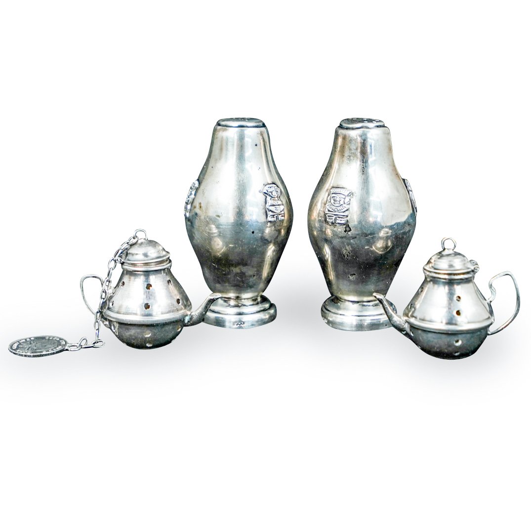 (4) Four Mexican .900 Silver Table Articles (1 of 4)