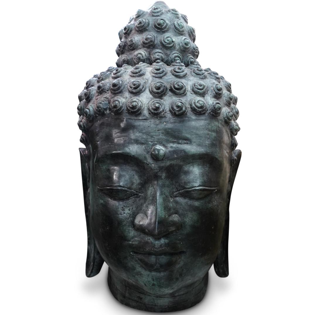 Monumental Bronze Buddha Head (1 of 2)