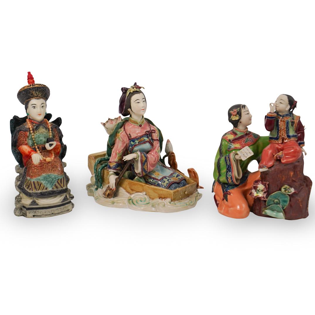 (3 Pc) Chinese Ceramic Figure Grouping (1 of 6)