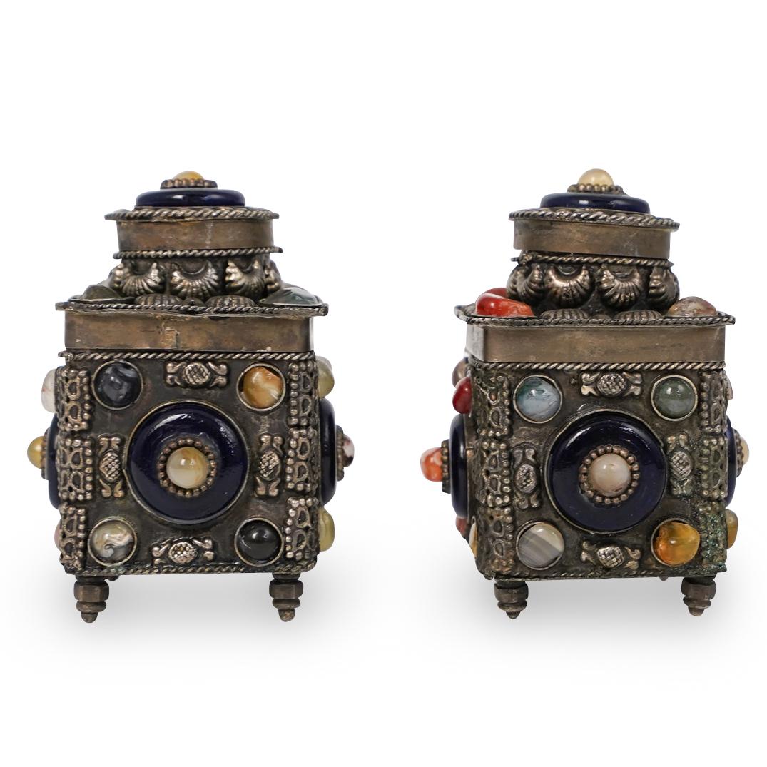 Semi Precious Stone Footed Trinket Box (1 of 5)