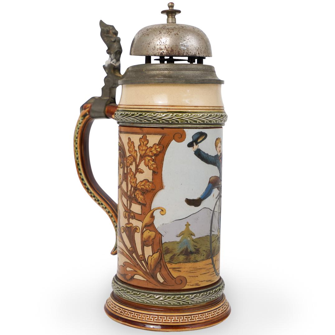 Villeroy & Boch Mettlach Signed Stein w/ Bell (1 of 4)