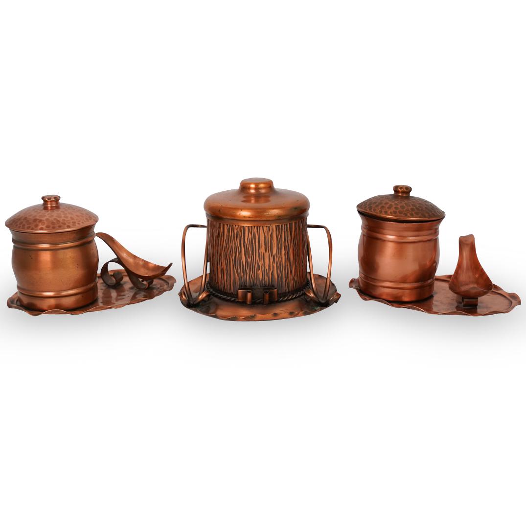 (3 Pcs) P.R Gregori Copper Jars (1 of 4)
