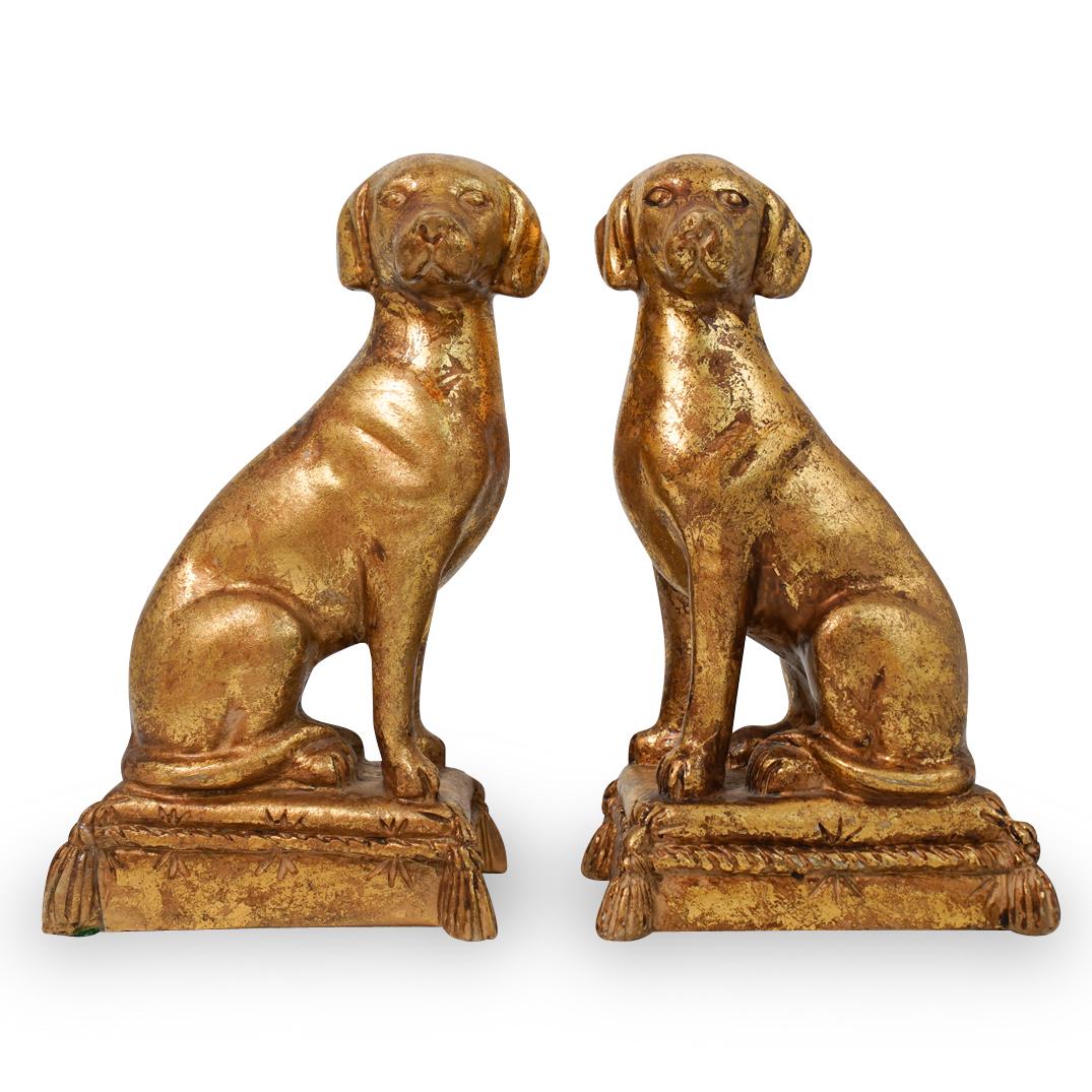 Pair Of Gilt Ceramic Dogs (1 of 5)