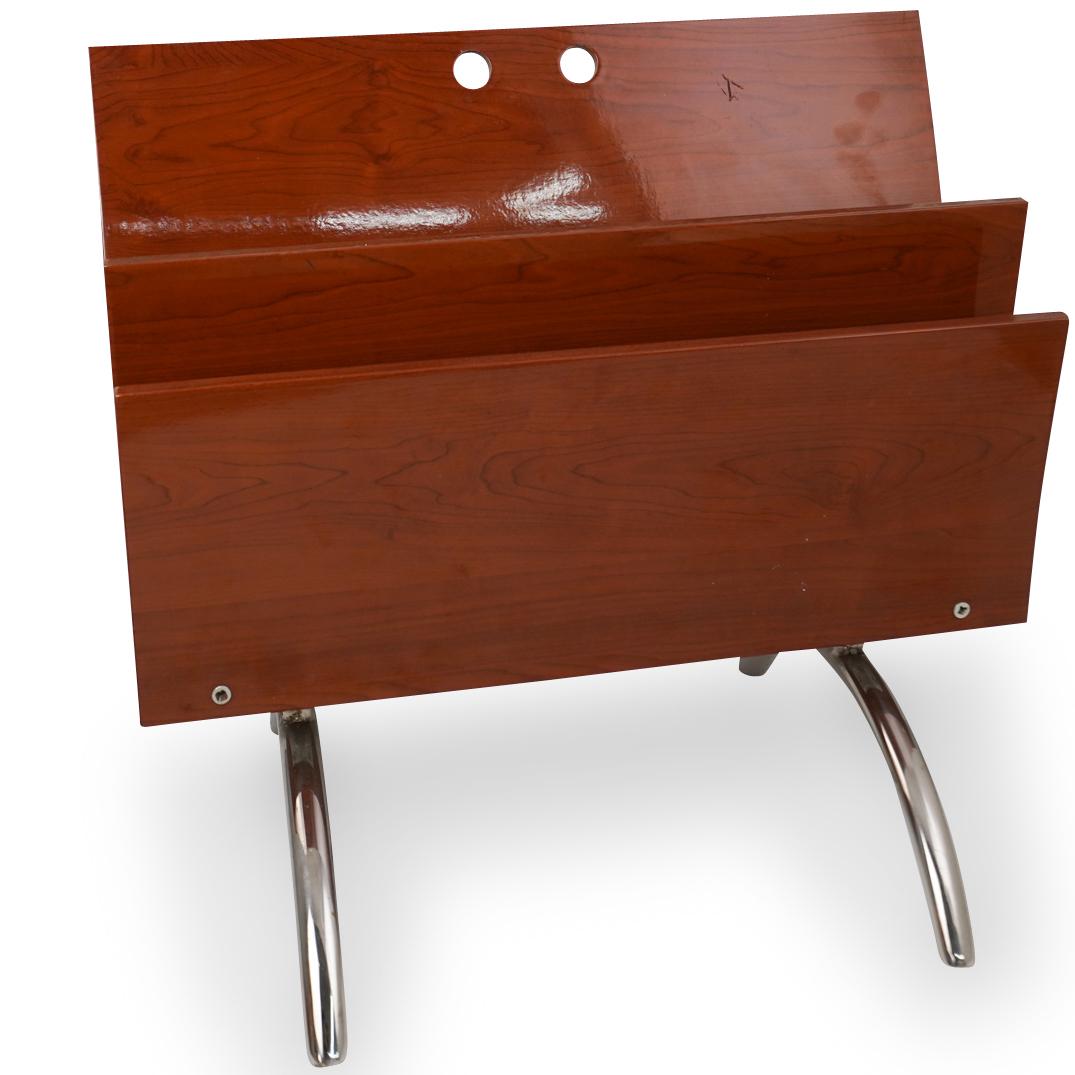 Mid Century Modern Wooden Newspaper Stand (1 of 3)