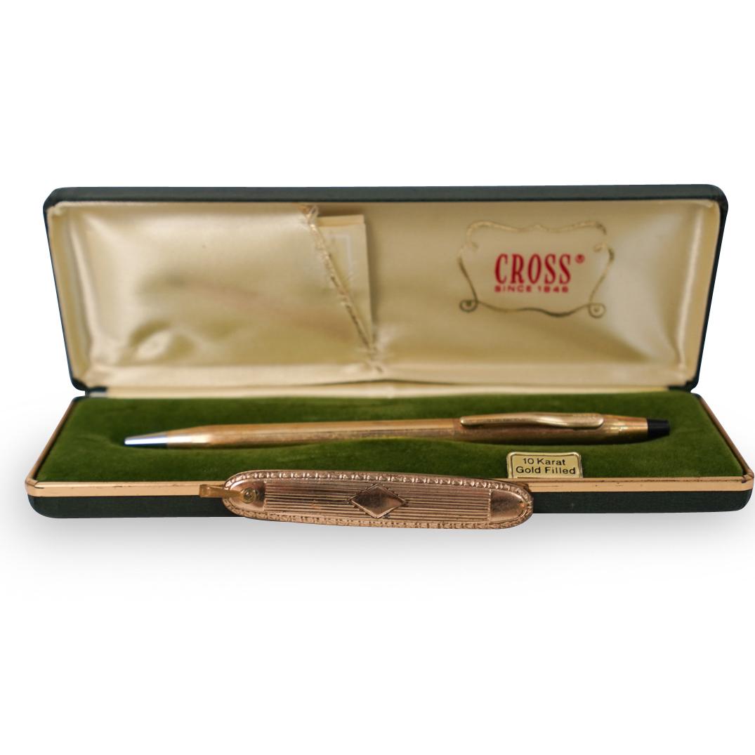 (2 Pc) Gold Filled Pocket Knife and Cross Pen (1 of 4)