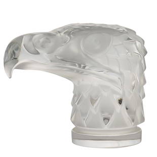 Lalique Crystal "Tete D'Aigle" Eagle: Lalique crystal "Tete D'Aigle" eagle sculpture. Traditionally marked Lalique France on the bottom. CIRCA: Late 20th ct ORIGIN: France DIMENSIONS: H:4.5" L:6" D:3" CONDITION: Great condition. See lot