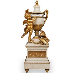 19th Cent French Marble & Ormolu Annular Clock: 19th Cent French Marble & Ormolu Annular Clock A magnificent French 19th century Louis XVI st. carrara marble and ormolu annular clock. Raised on ormolu topie feet below the multi-tiered marble base w