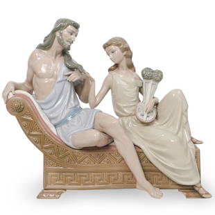 Lladro "Samson And Delilah" Porcelain Sculpture: A Large Lladro porcelain group titled "Samson and delilah" #5051, designed by "Vincente Martinez" marked on bottom "H11 MY" with traditional Lladro hallmarking. CIRCA: 20th Ct. ORIGIN: Spain