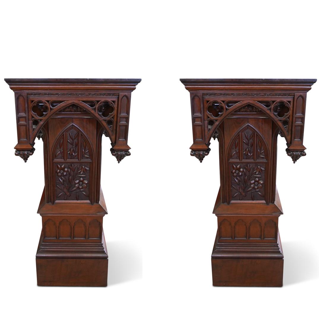 A Pair Of Monumental Gothic Revival Church Wood (1 of 10)