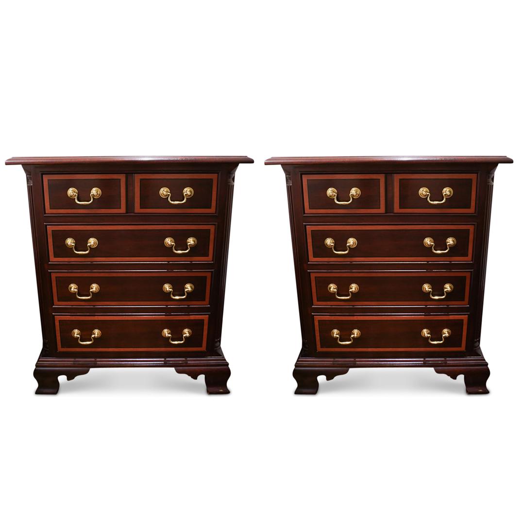 Pair Of "Stickly" Dark Wood Dressers (1 of 5)