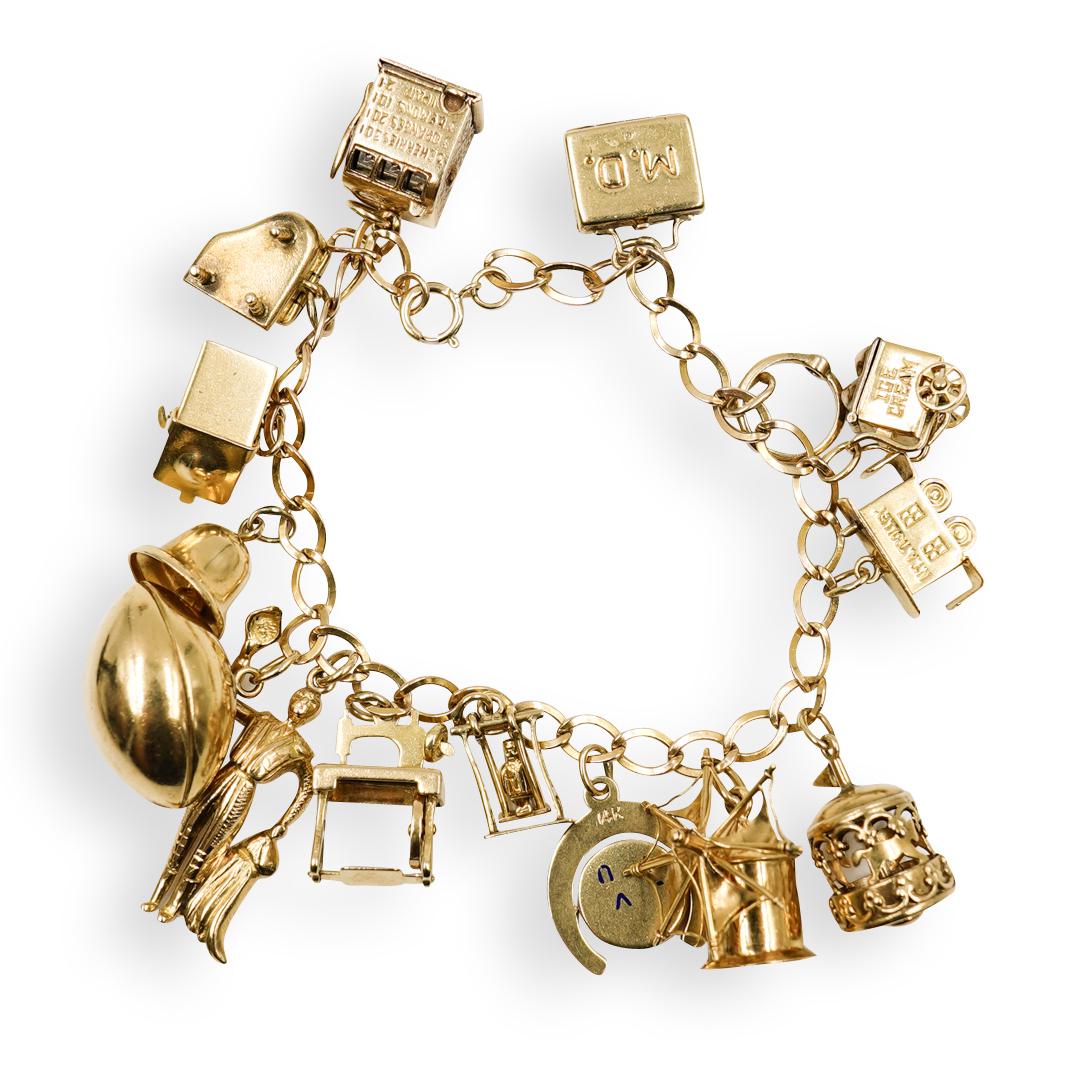 Vintage 14k charm clearance bracelet
