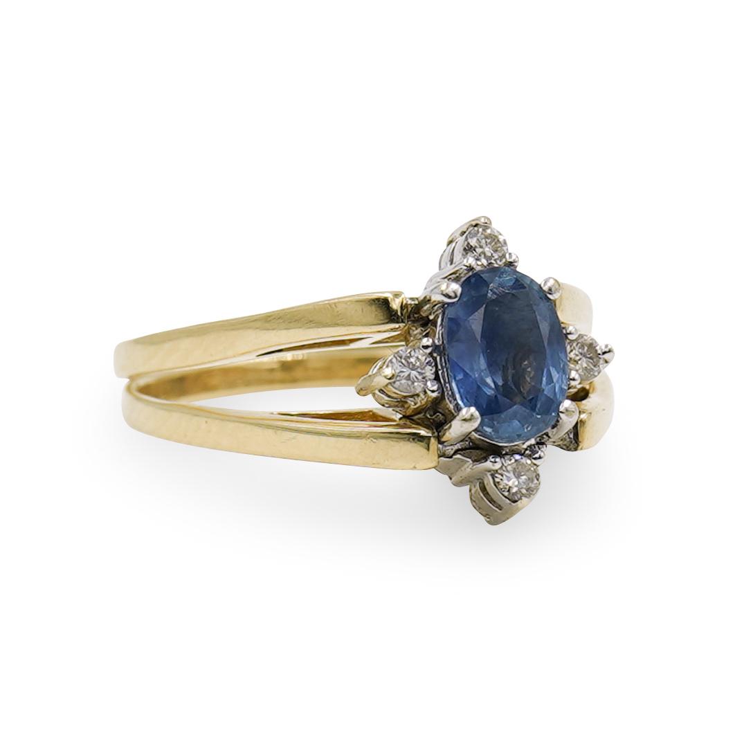 Reversible 14k Gold Tanzanite and Diamond Ring (1 of 6)