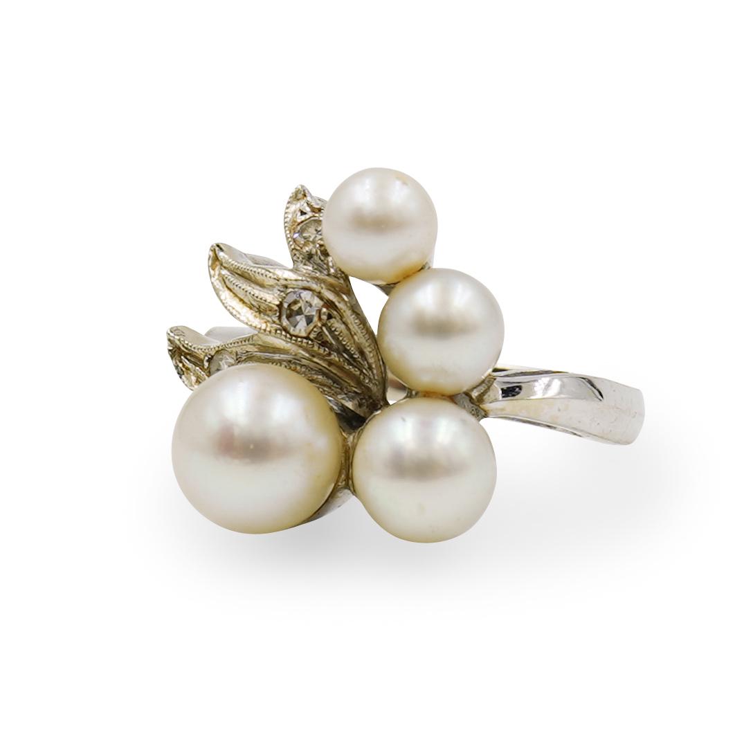 14k Gold, Pearl and Diamond Ring (1 of 3)