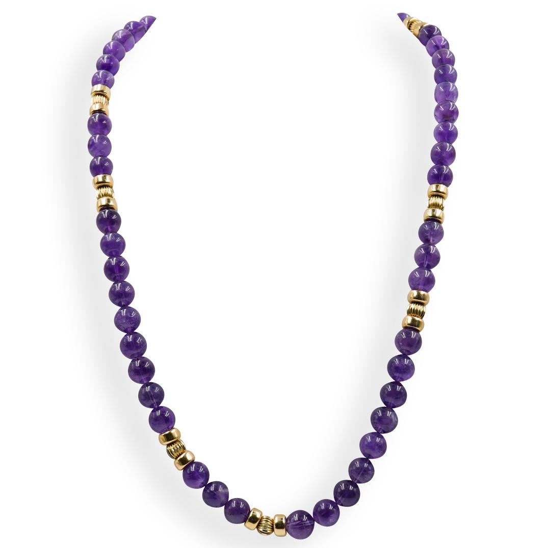 14k Gold and Amethyst Beaded Necklace (1 of 3)