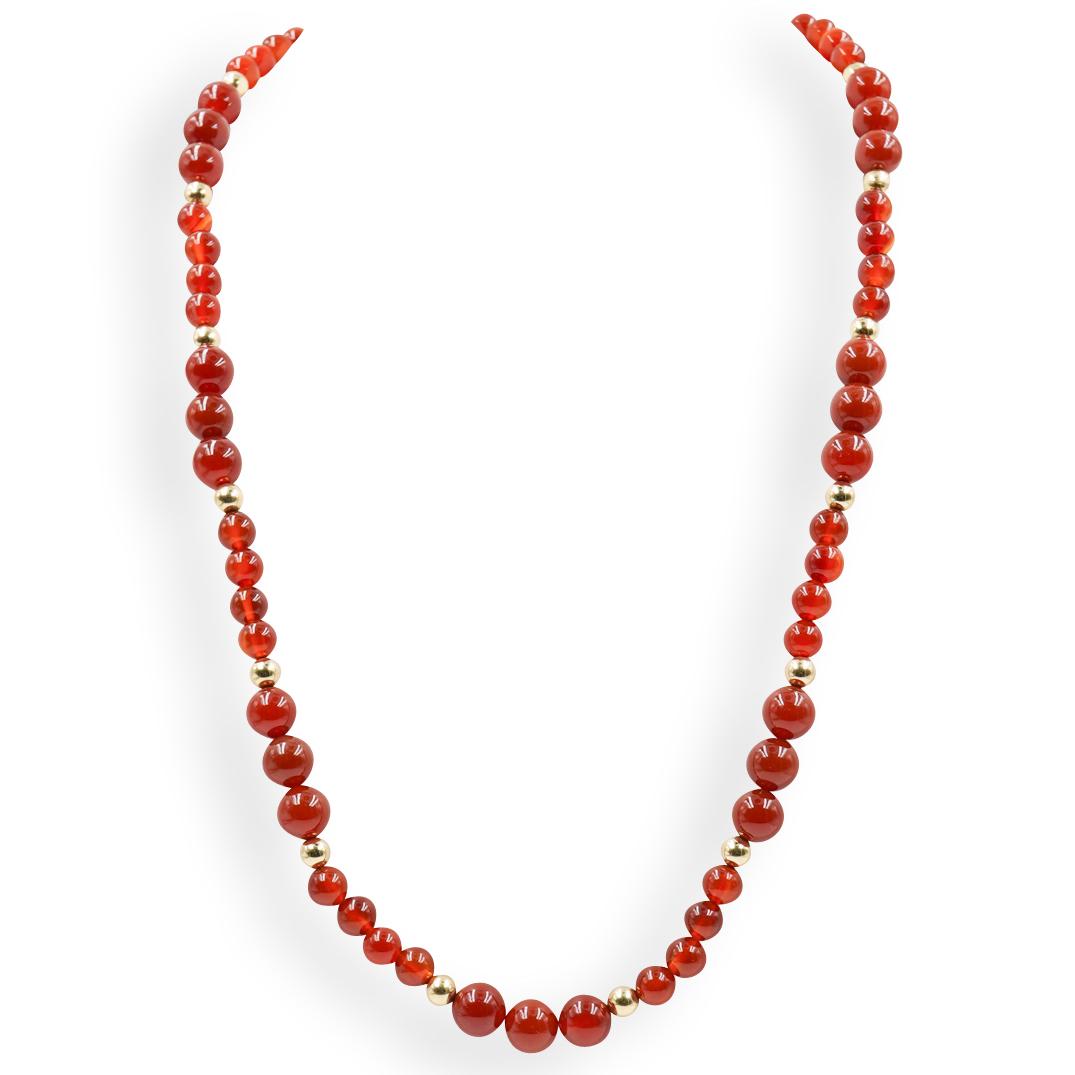 14k Gold and Garnet Beaded Necklace (1 of 3)