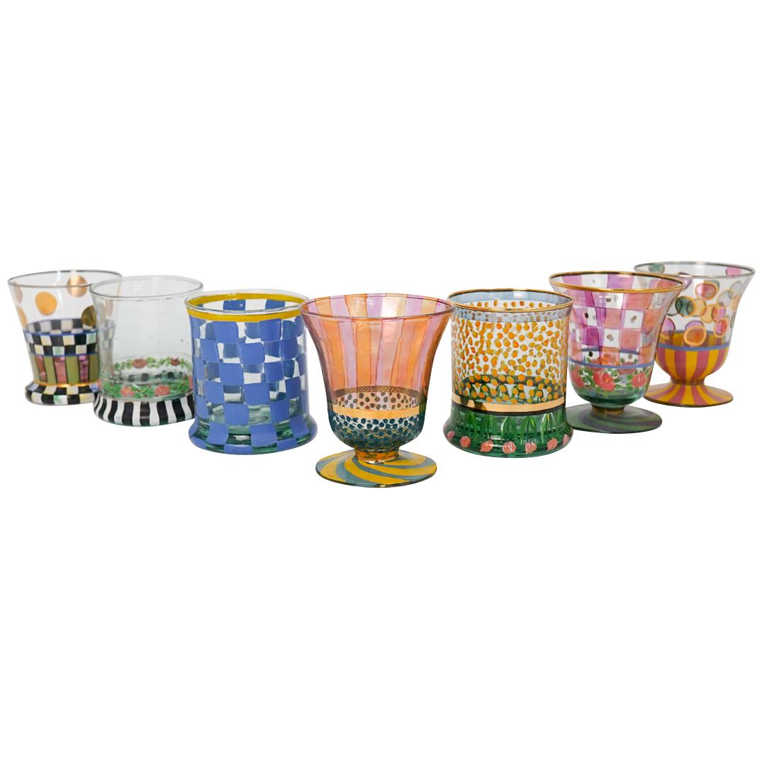 (7 Pc) Set Of Mackenzie Childs Glasses (1 of 6)