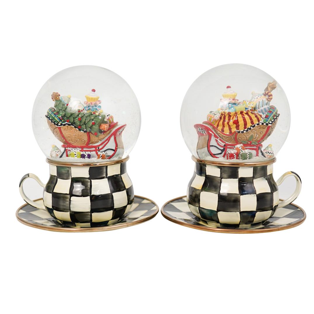 (2 Pcs) MacKenzie-Childs Courtly Check Snow Globes (1 of 4)