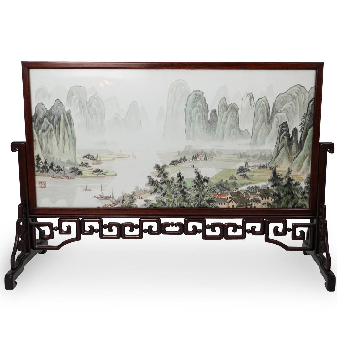 Chinese Silk Embroidery Table Screen (1 of 9)