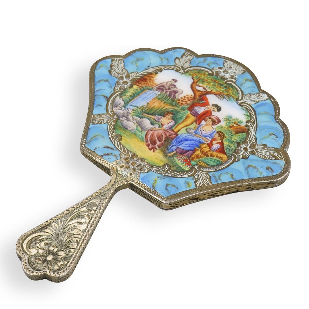 Antique Vermeil Enamel Vanity Mirror (1 of 3)